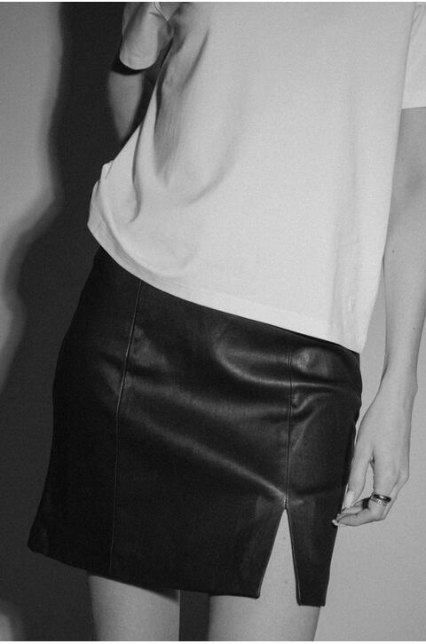 Bell Skirt Leather mini skirt